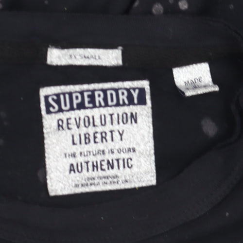 Superdry Womens Black XS Cropped Tank Top 1979 Tour Graphic