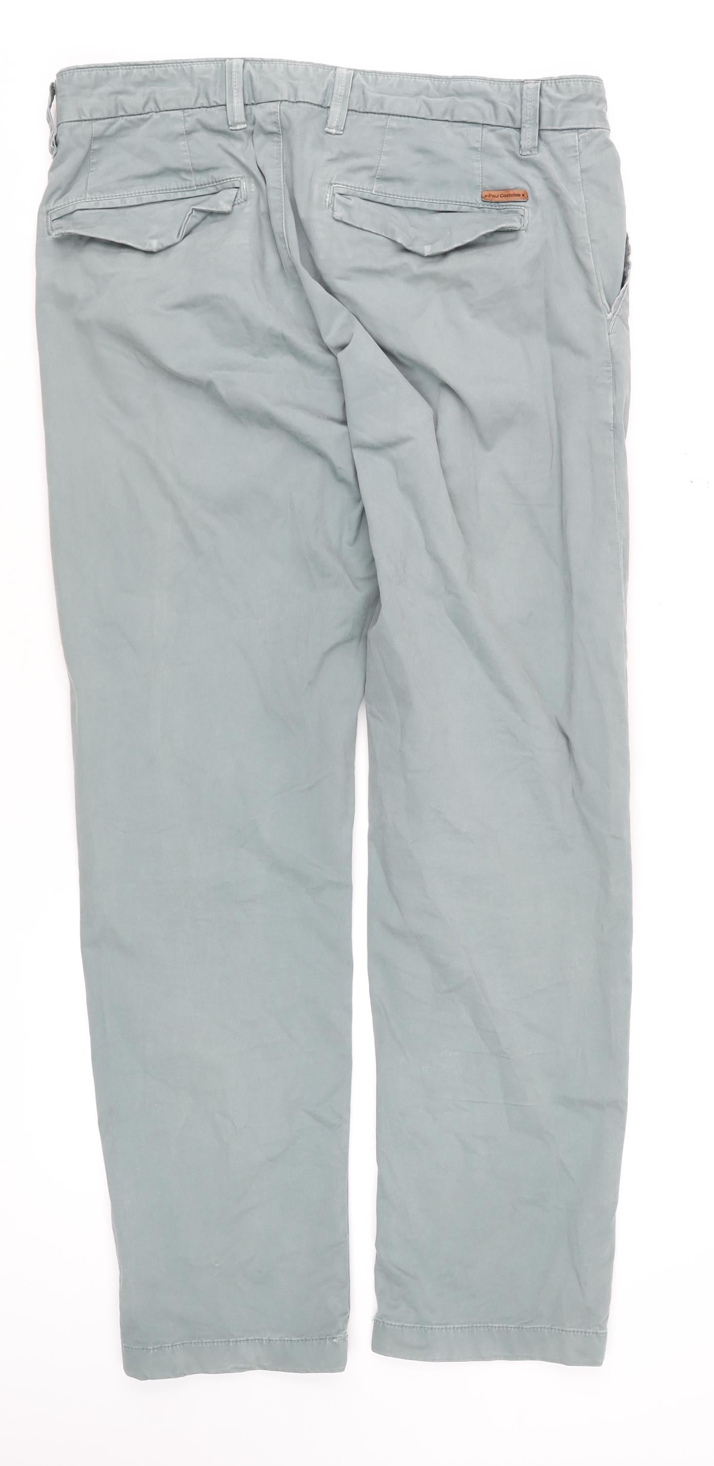 Paul Costelloe Living Men's Grey Chino Trousers W32 L31 Slim Fit