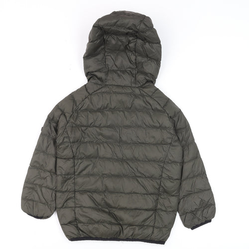 TOG24 Boys Green Hooded Puffer Jacket 6 Years Lightweight Down Coat