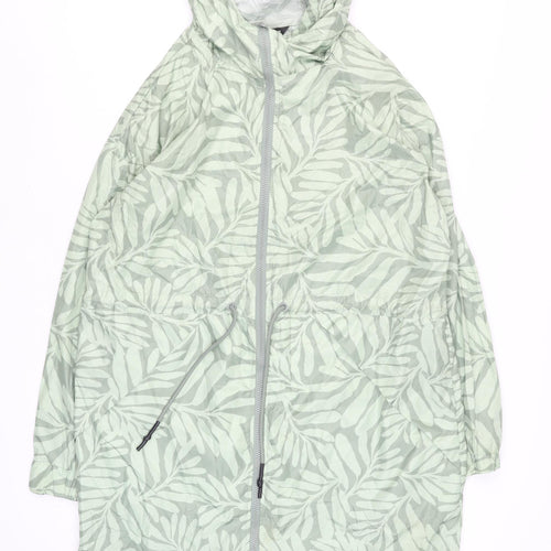Dunnes Women’s Green Floral Hooded Lightweight Rain Coat M