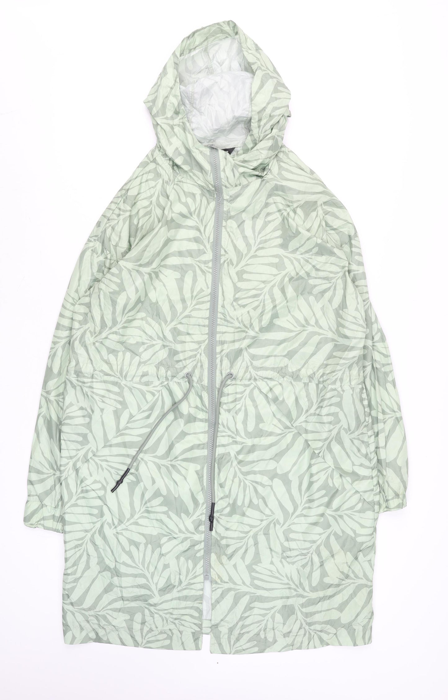 Dunnes Women’s Green Floral Hooded Lightweight Rain Coat M