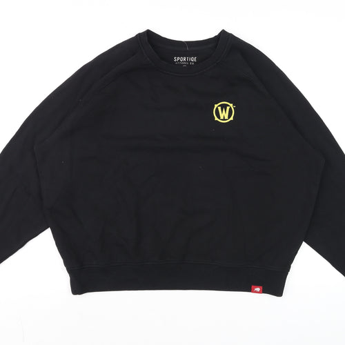 Sportiqe Men’s Black XL Pullover Cotton Sweatshirt with Logo