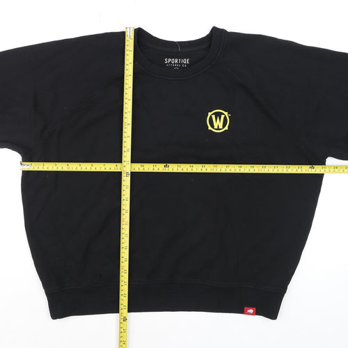 Sportiqe Men’s Black XL Pullover Cotton Sweatshirt with Logo