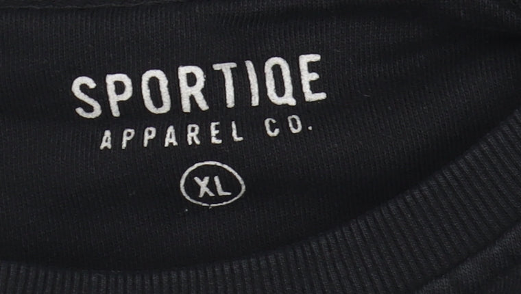 Sportiqe Men’s Black XL Pullover Cotton Sweatshirt with Logo