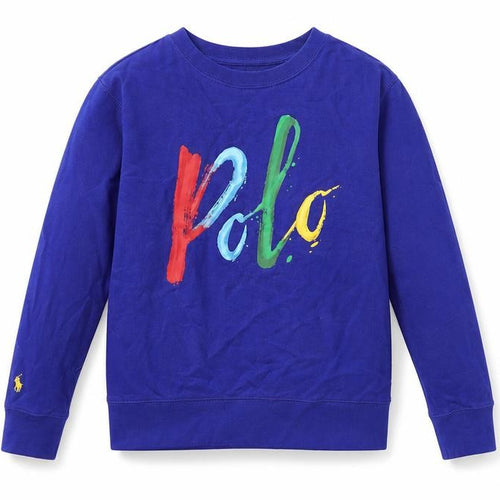 Ralph Lauren Boys Blue Long Sleeve Logo Pullover Cotton T-Shirt 10-12 Years