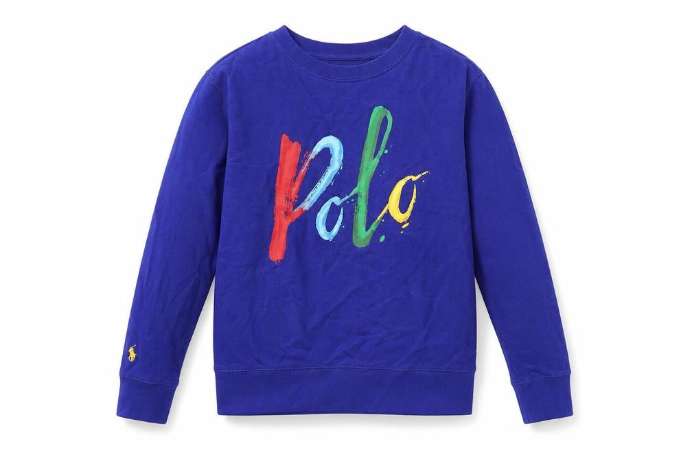 Ralph Lauren Boys Blue Long Sleeve Logo Pullover Cotton T-Shirt 10-12 Years