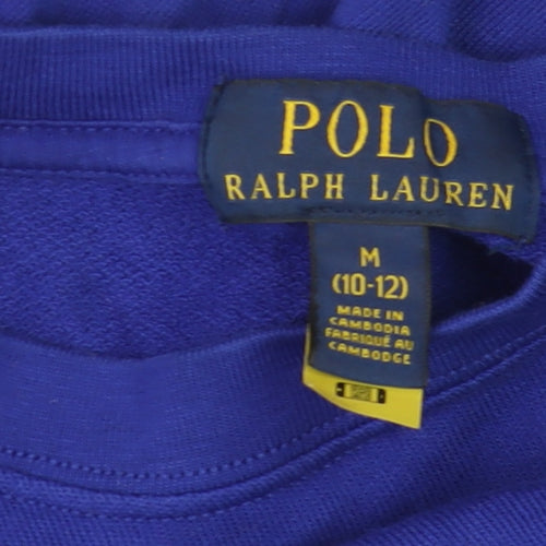 Ralph Lauren Boys Blue Long Sleeve Logo Pullover Cotton T-Shirt 10-12 Years