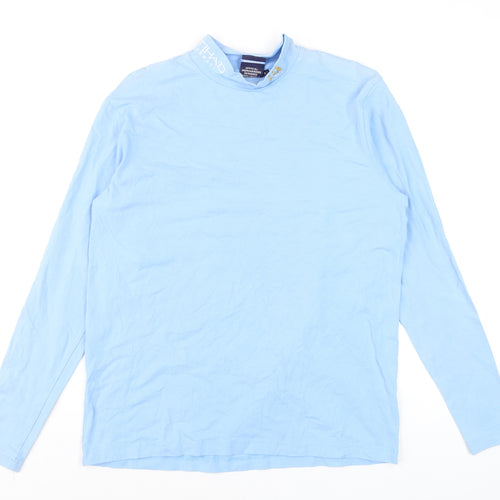 City Men’s Blue Long Sleeve Football T-Shirt Size S Cotton Jersey