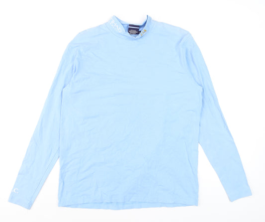 City Men’s Blue Long Sleeve Football T-Shirt Size S Cotton Jersey