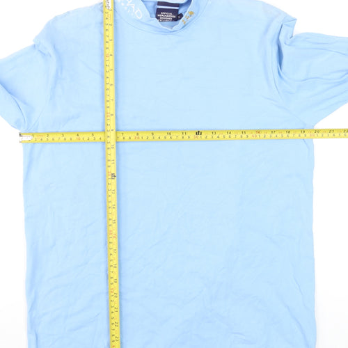 City Men’s Blue Long Sleeve Football T-Shirt Size S Cotton Jersey