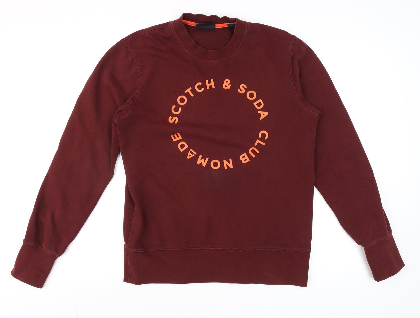 Scotch & Soda Men's Red Crew Neck Graphic Sweatshirt Size M