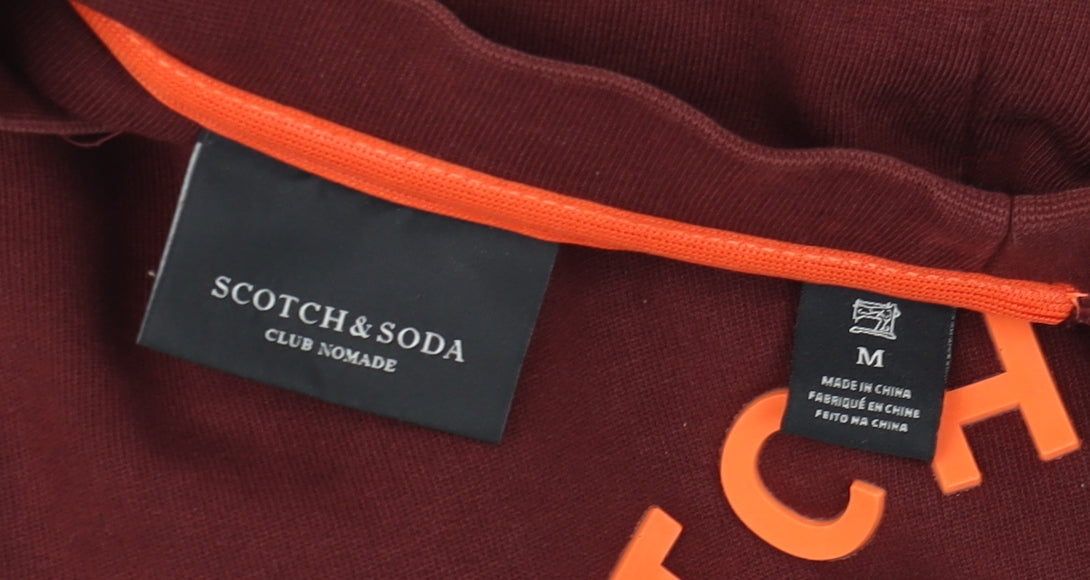 Scotch & Soda Men's Red Crew Neck Graphic Sweatshirt Size M