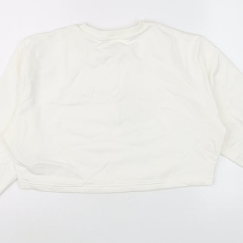 Marks and Spencer Girls Ivory Dog Print Pullover Sweatshirt 10-11 Years
