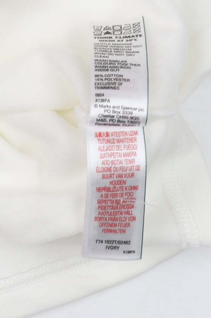 Marks and Spencer Girls Ivory Dog Print Pullover Sweatshirt 10-11 Years