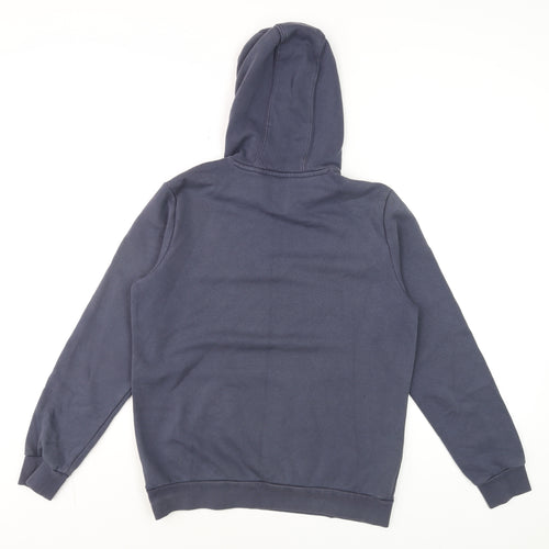 Adidas Boys Blue Pullover Hoodie 14-15 Years Cotton Blend Logo Style
