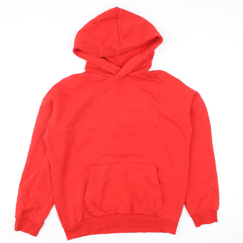 H&M Boys Red Pullover Hoodie UK 12-14 Years Cotton Blend Casual