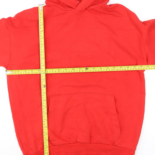 H&M Boys Red Pullover Hoodie UK 12-14 Years Cotton Blend Casual