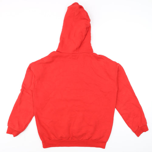 H&M Boys Red Pullover Hoodie UK 12-14 Years Cotton Blend Casual
