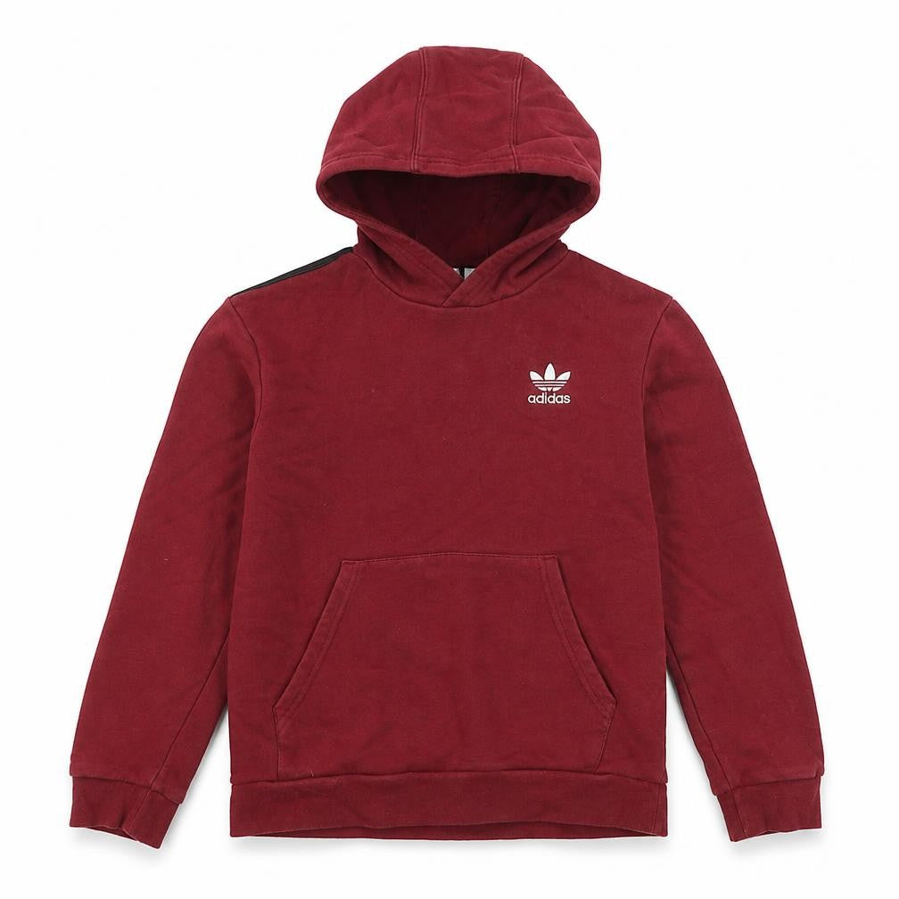 Adidas Boys Burgundy Hoodie 11-12 Years Pullover Cotton Blend Logo