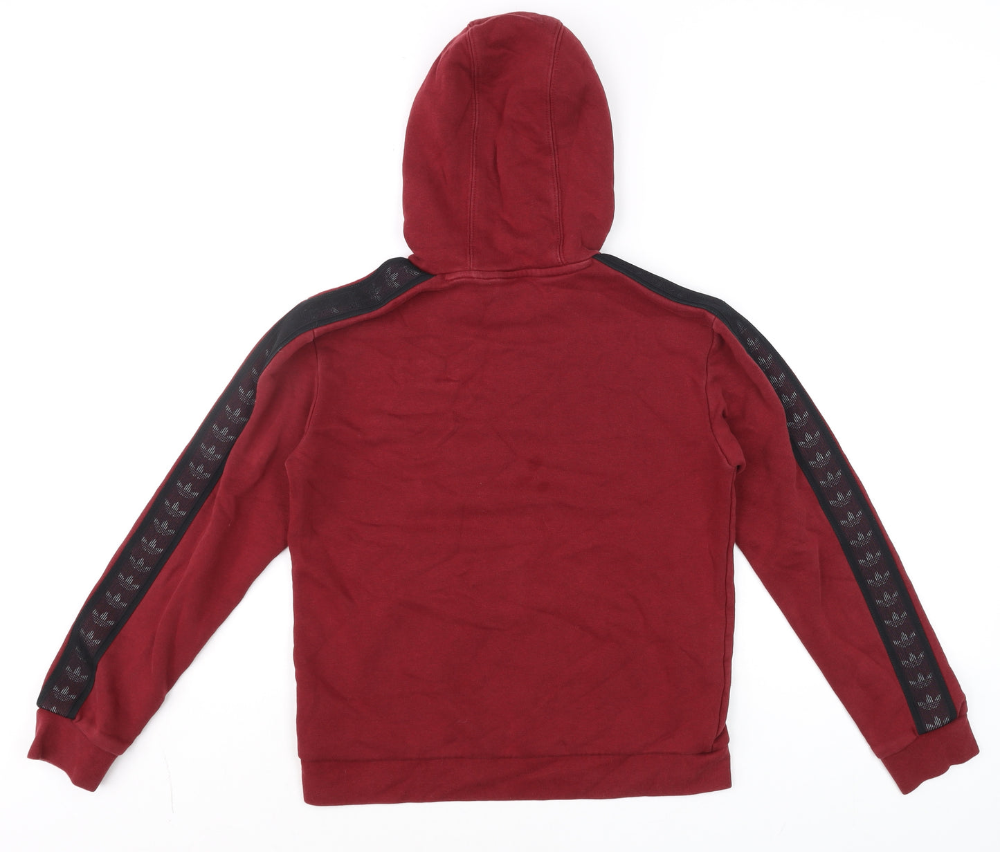 Adidas Boys Burgundy Hoodie 11-12 Years Pullover Cotton Blend Logo