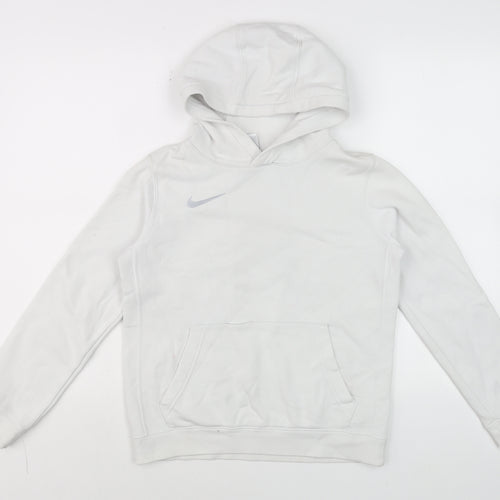Nike Teens White Pullover Hoodie M Fleece Sportswear