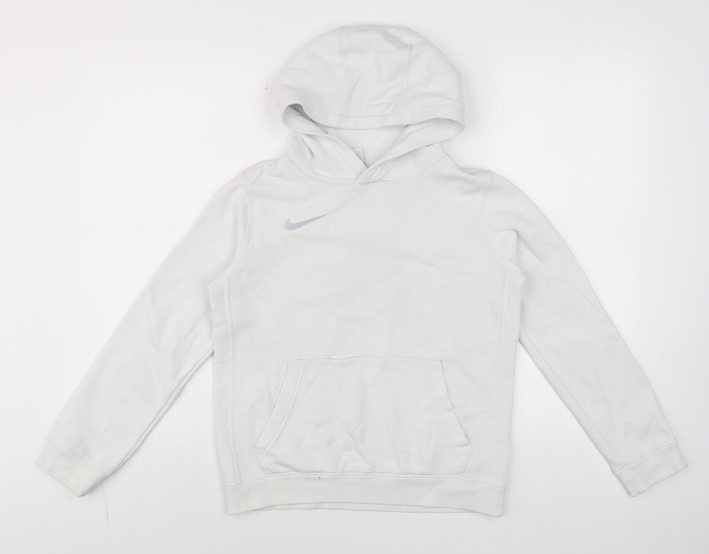 Nike Teens White Pullover Hoodie M Fleece Sportswear