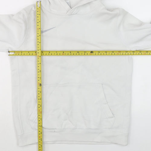 Nike Teens White Pullover Hoodie M Fleece Sportswear