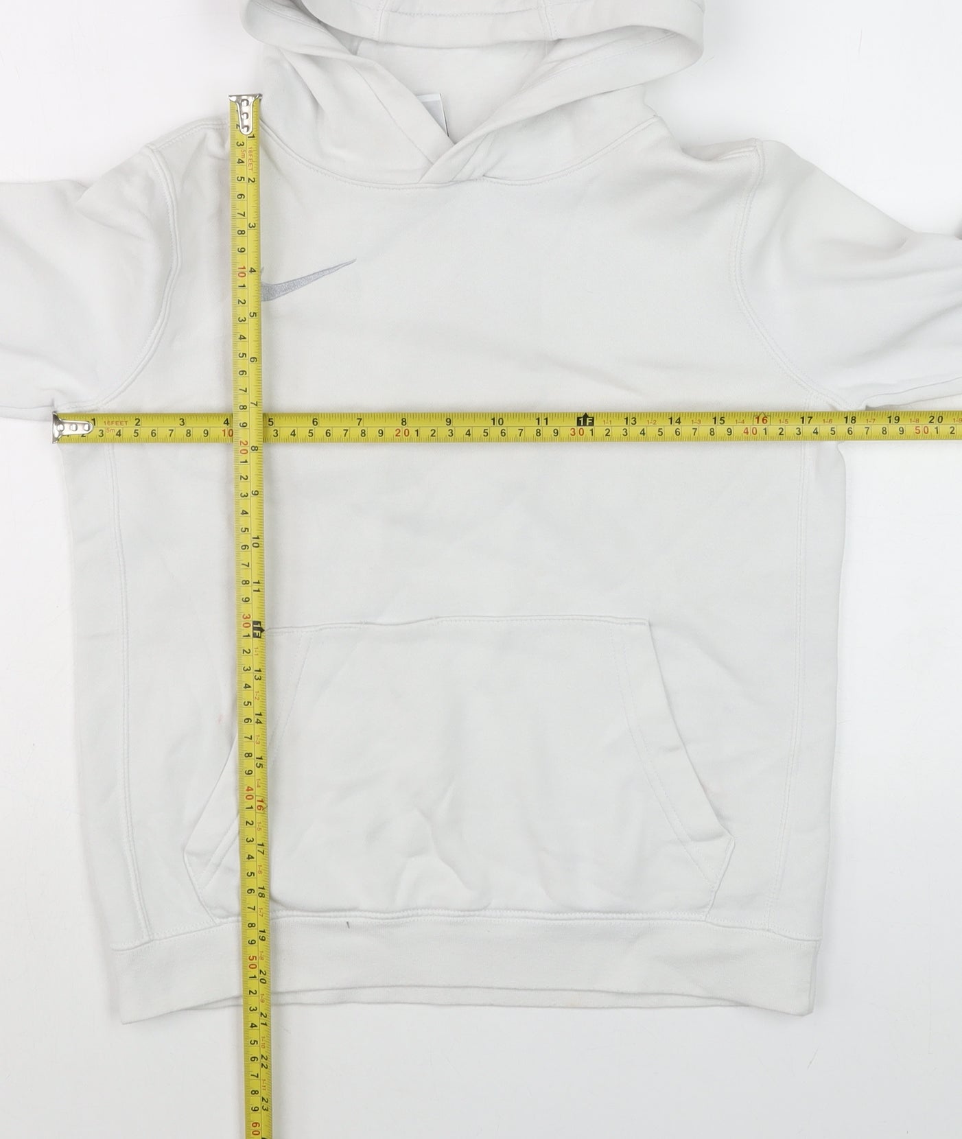 Nike Teens White Pullover Hoodie M Fleece Sportswear