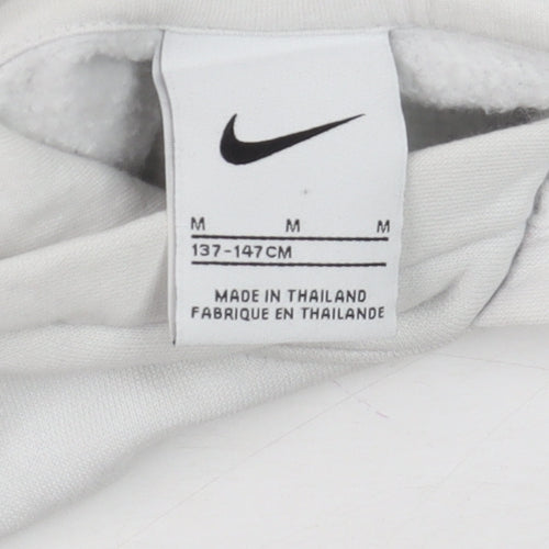 Nike Teens White Pullover Hoodie M Fleece Sportswear