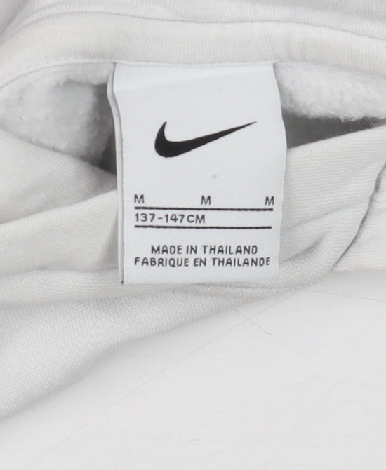 Nike Teens White Pullover Hoodie M Fleece Sportswear