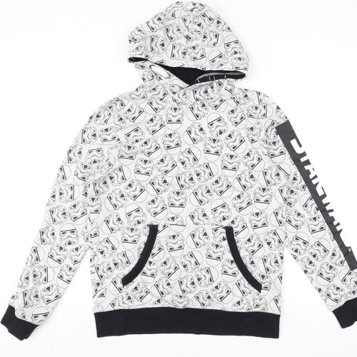 H&M Boys Star Wars Grey Hoodie 12-14 Years Pullover Cotton Blend
