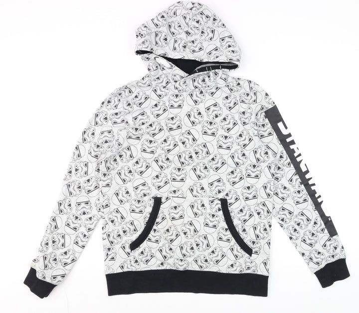 H&M Boys Star Wars Grey Hoodie 12-14 Years Pullover Cotton Blend