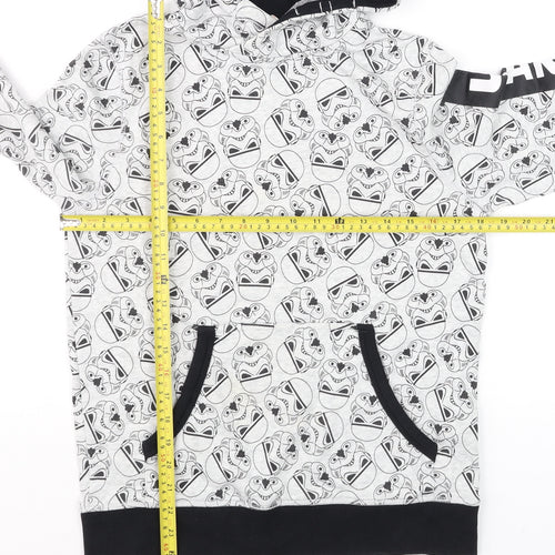 H&M Boys Star Wars Grey Hoodie 12-14 Years Pullover Cotton Blend
