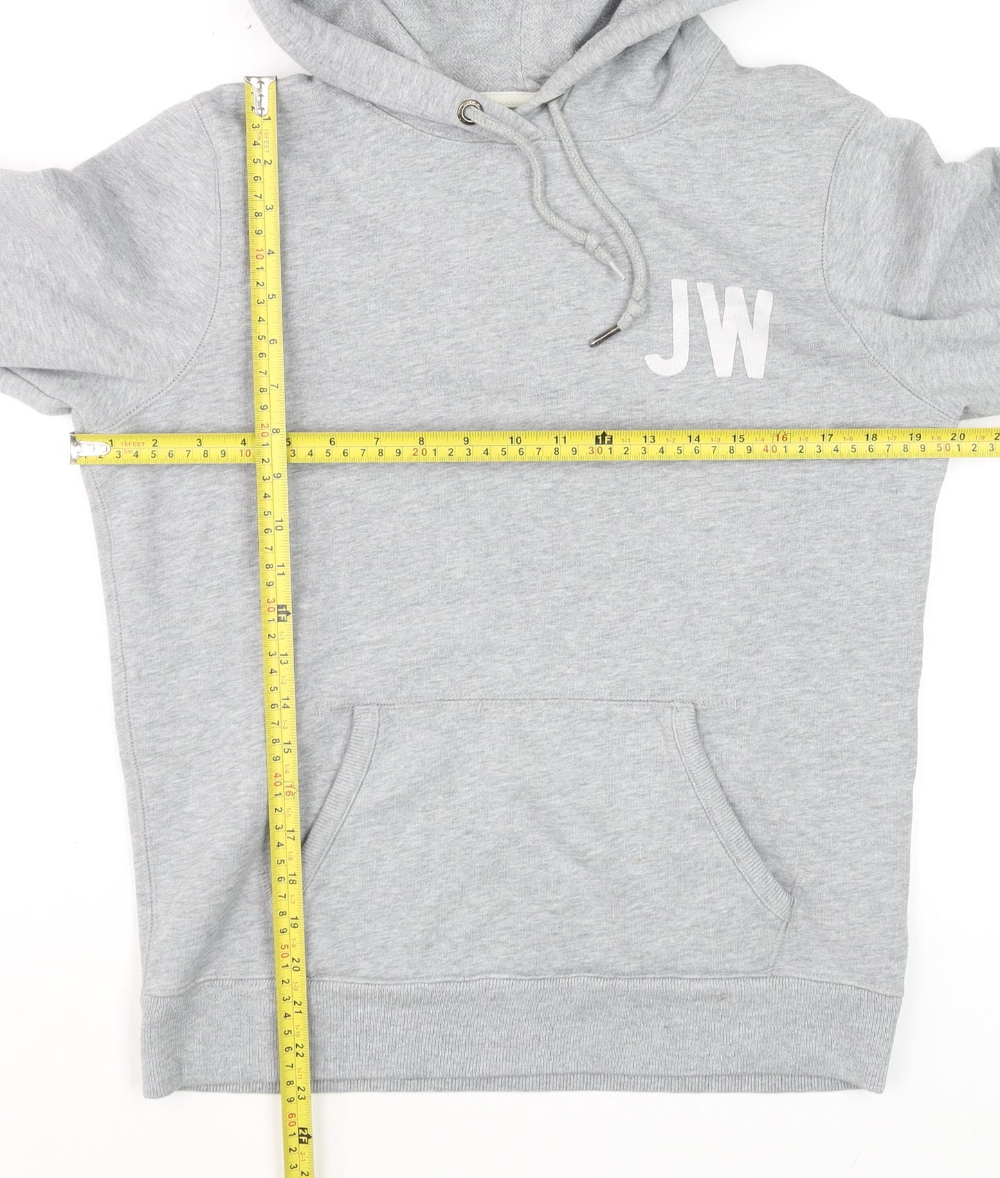 Jack Wills Mens Grey Pullover Hoodie M Logo Print Fleece Sweatshirt