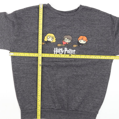 Harry Potter Boys Grey Long Sleeve Pullover Sweatshirt 2XS