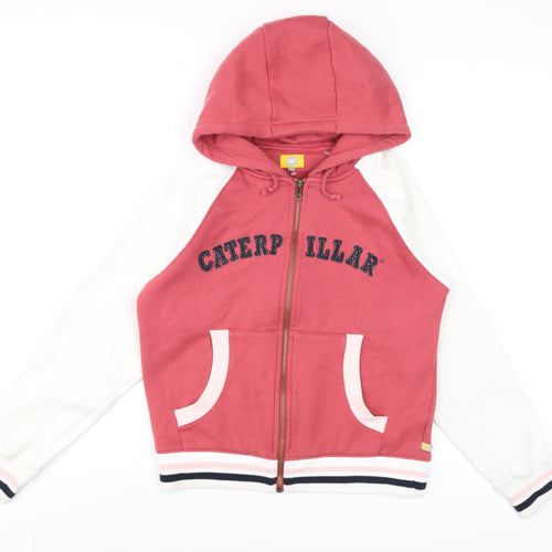 Caterpillar Women's Pink & White Full Zip Hoodie Size S