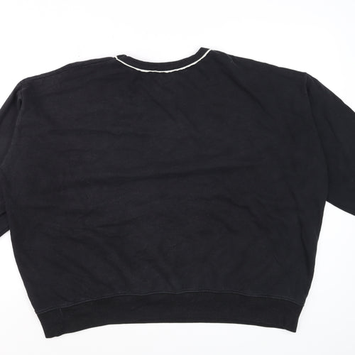 New Look Womens Black & White LOVE Sweatshirt Size L Pullover Cotton Blend