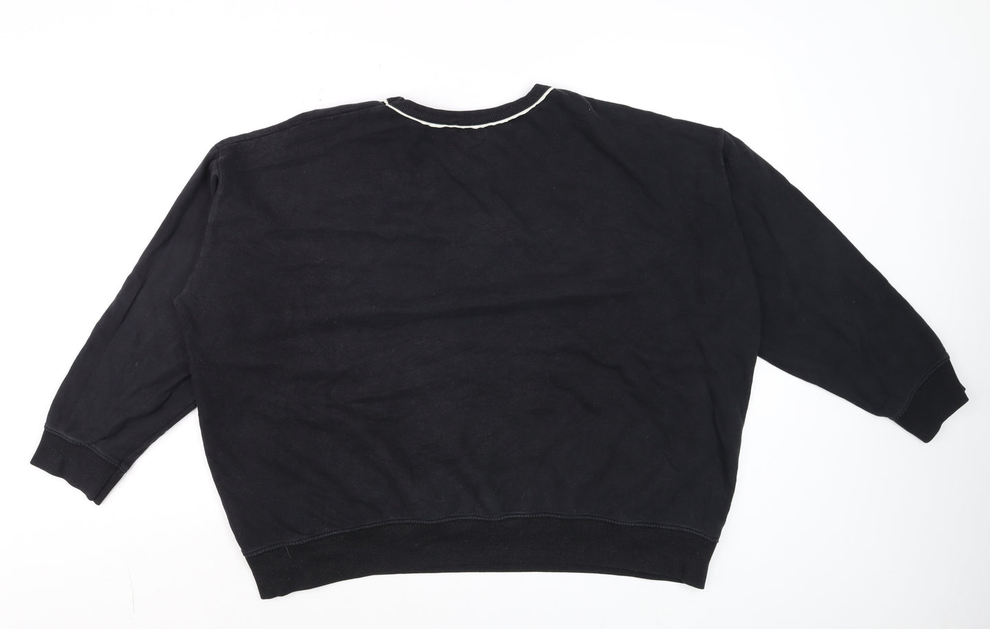 New Look Womens Black & White LOVE Sweatshirt Size L Pullover Cotton Blend
