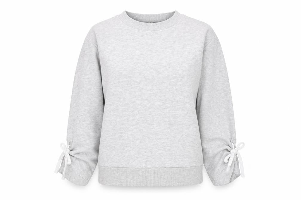 Front view of Marks & Spencer Women’s Grey Marl Long Sleeve Basic Top UK 8