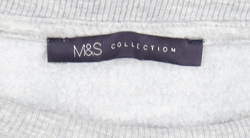 Marks and Spencer Women’s Grey Marl Long Sleeve Basic Top UK 8
