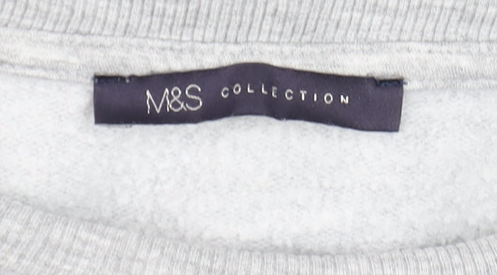 Marks and Spencer Women’s Grey Marl Long Sleeve Basic Top UK 8