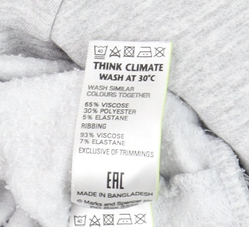 Marks and Spencer Women’s Grey Marl Long Sleeve Basic Top UK 8