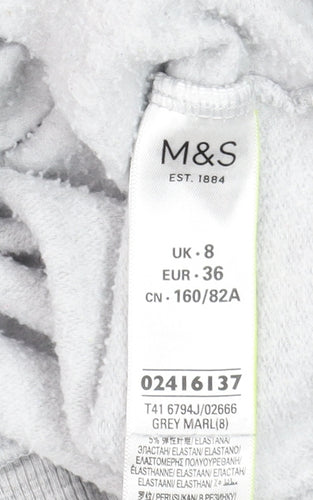 Marks and Spencer Women’s Grey Marl Long Sleeve Basic Top UK 8