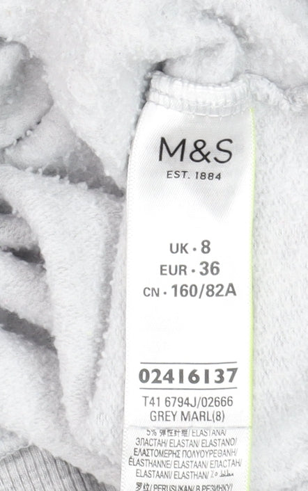 Marks and Spencer Women’s Grey Marl Long Sleeve Basic Top UK 8