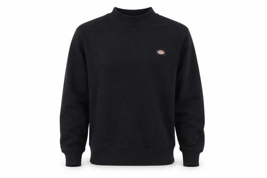 Front view of Dickies Men’s Black Small Crew Neck Pullover Sweatshirt