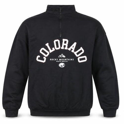 boohoo Men Black Colorado 1/4 Zip Mock Neck Sweatshirt Size S