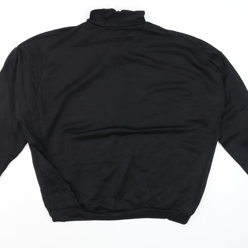 boohoo Men Black Colorado 1/4 Zip Mock Neck Sweatshirt Size S