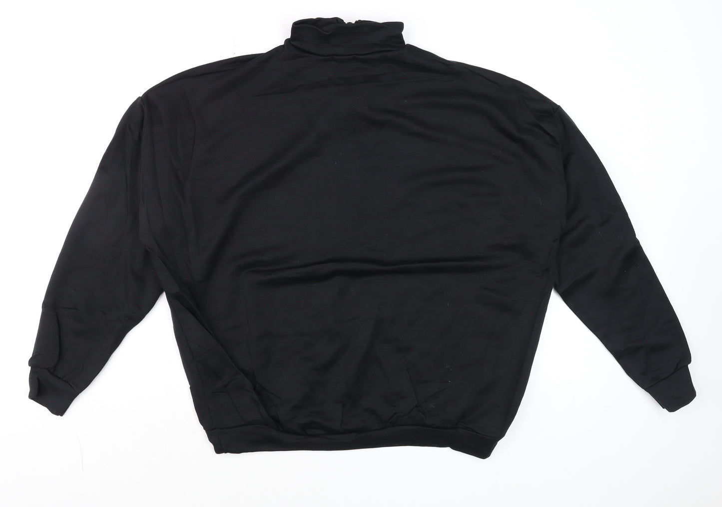 boohoo Men Black Colorado 1/4 Zip Mock Neck Sweatshirt Size S