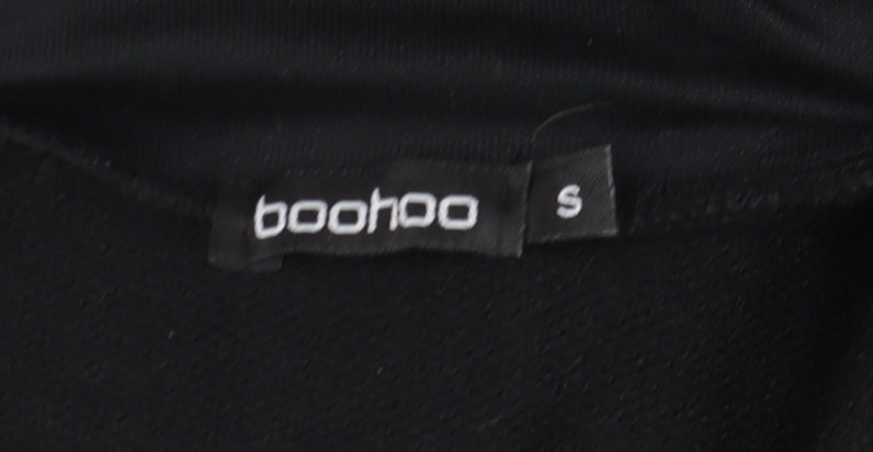 boohoo Men Black Colorado 1/4 Zip Mock Neck Sweatshirt Size S