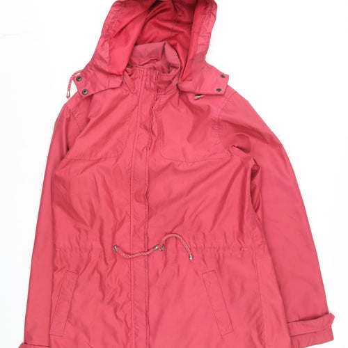 Lands' End Women's Pink Waterproof Hooded Anorak Jacket Size M